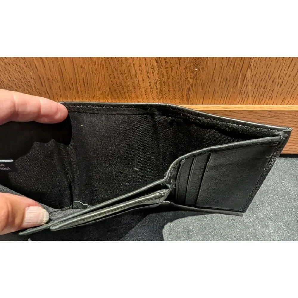 RFID Blocking Black Soft Leather Wallet Men's